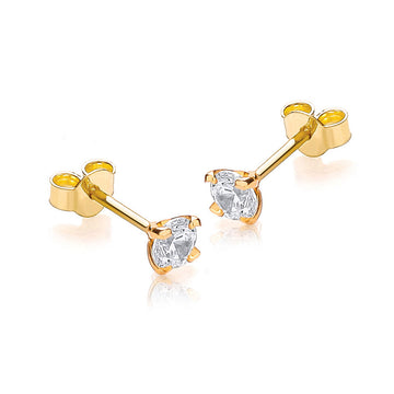 9ct Gold Cz Stud Earrings