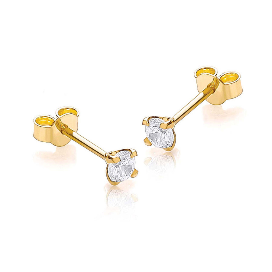 9ct Gold Cz Stud Earrings