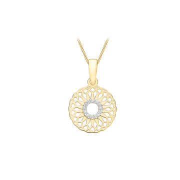 9ct Yellow Gold Spiral Circle Necklace
