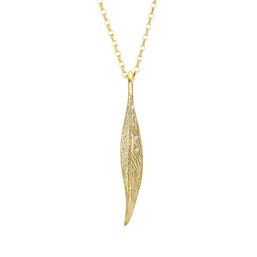 9ct Yellow Gold Leaf Necklace