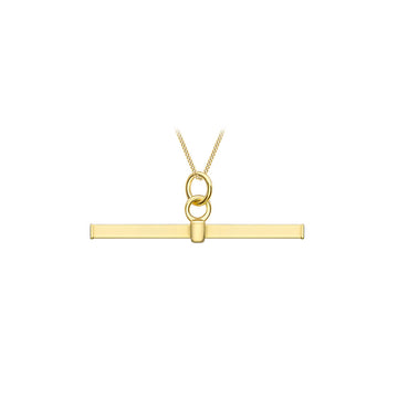 9ct Yellow Gold T-Bar Necklace