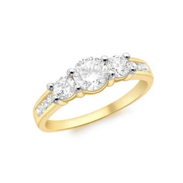 9ct Gold 3 Stone Cz Ring