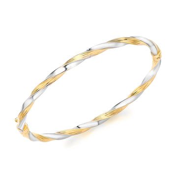 9ct Two Tone Gold Bangle