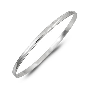 Sterling Silver Beaded Edge Bangle