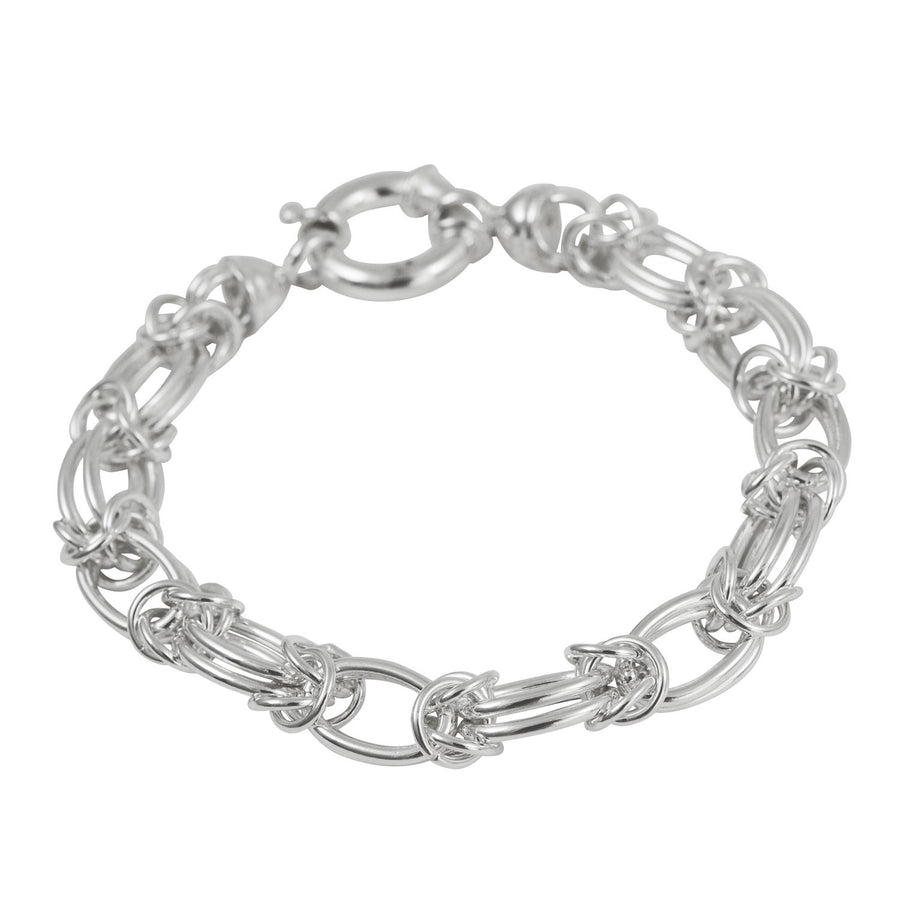 Silver Oval Byzantine Bracelet