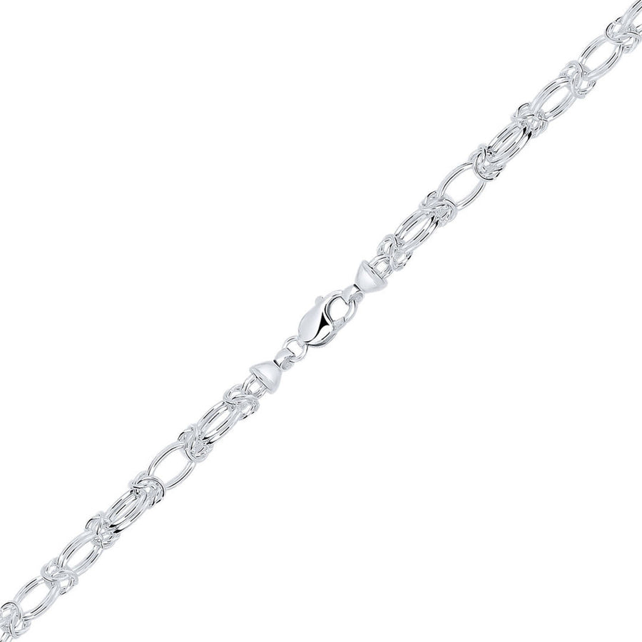 Silver Double Oval Byzantine Bracelet