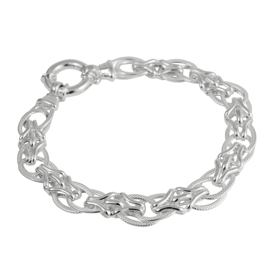 Silver Double Oval Link Bracelet