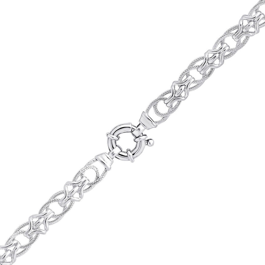Silver Double Oval Link Bracelet