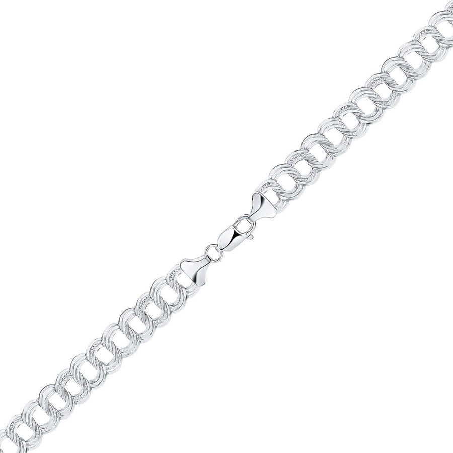 Silver Triple Curb Link Bracelet