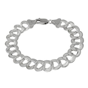 Silver Triple Curb Link Bracelet