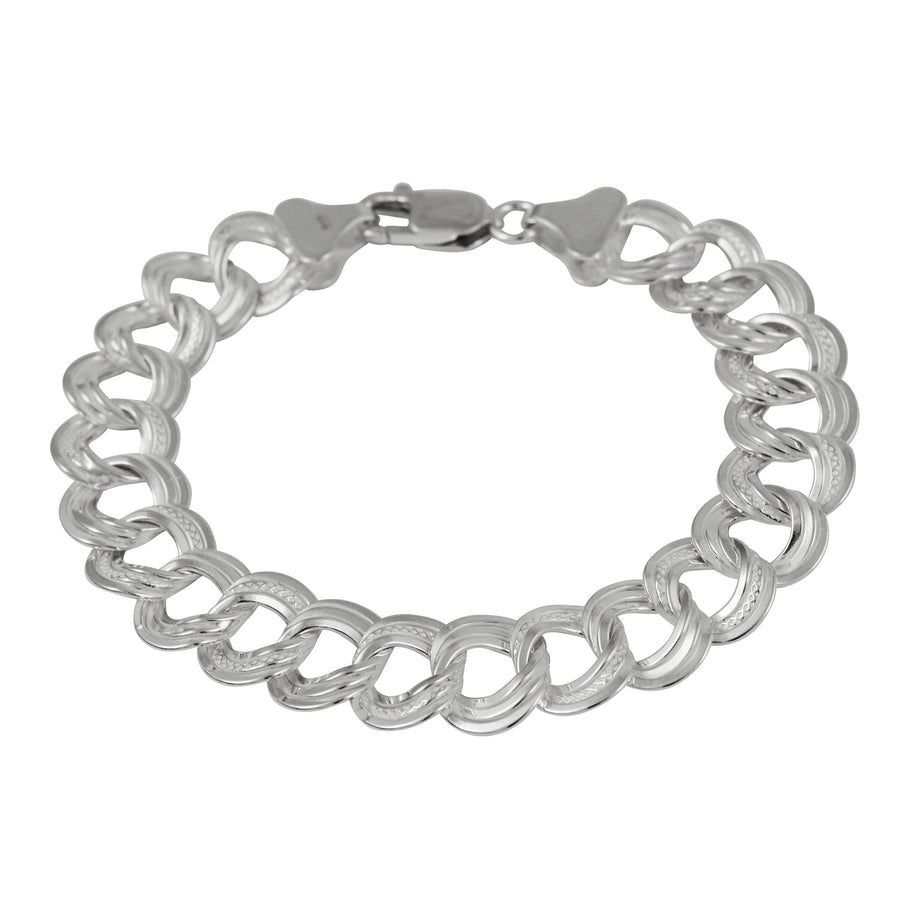 Silver Triple Curb Link Bracelet