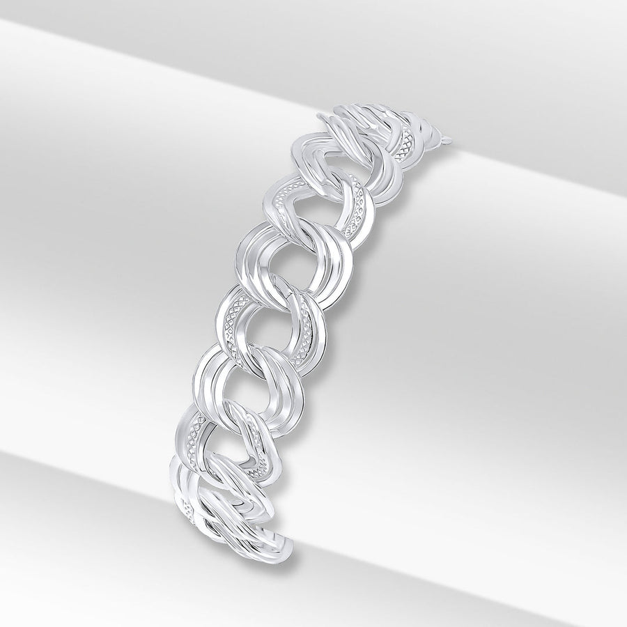 Silver Triple Curb Link Bracelet