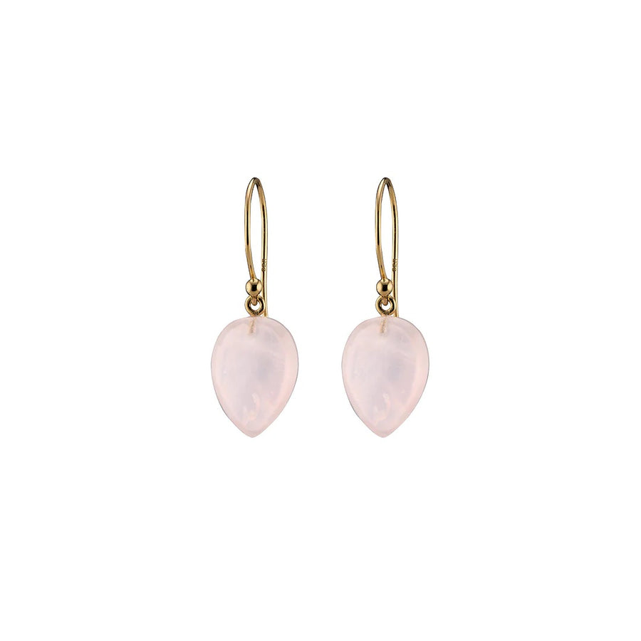 Mary-K - Gold Rose Quartz Cone Earrings