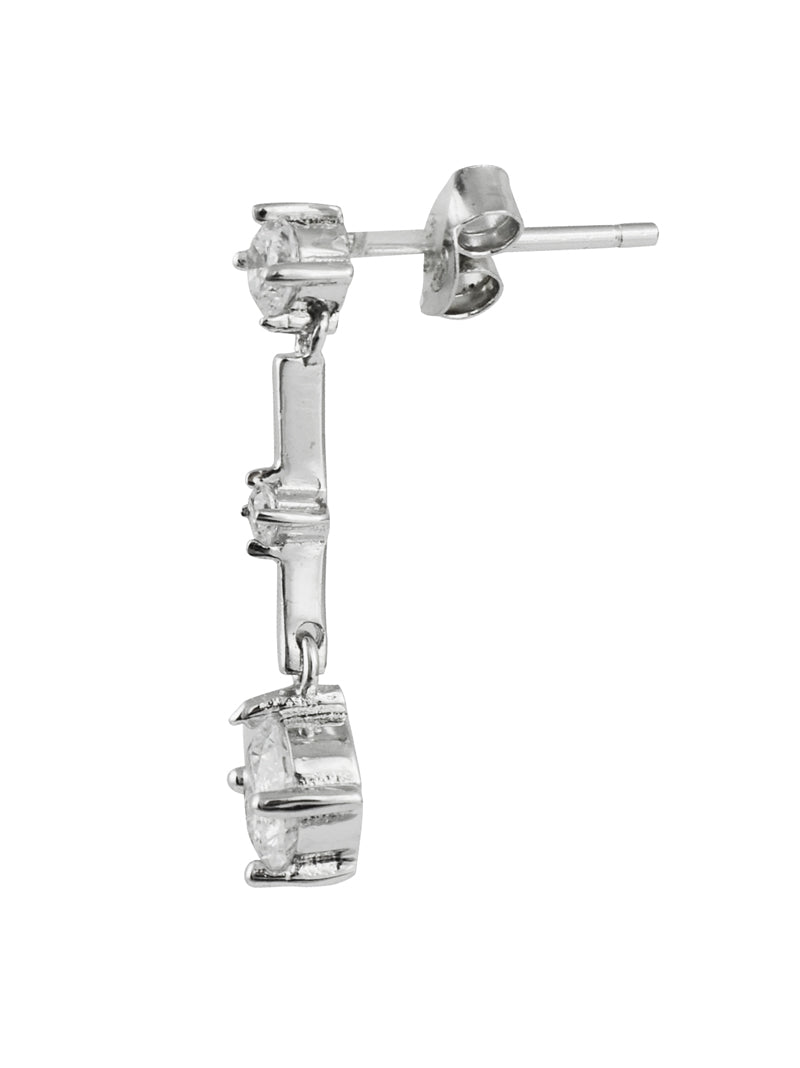 Silver Cz Drop Earrings