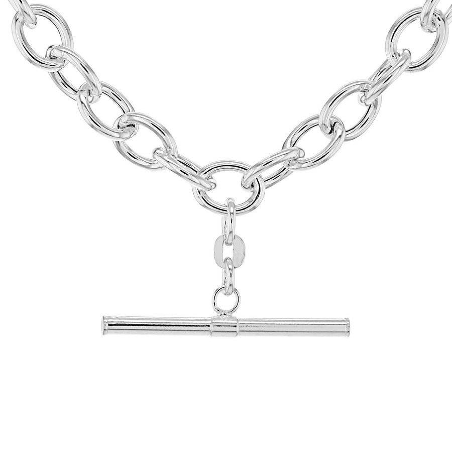 Sterling Silver T-bar Necklace