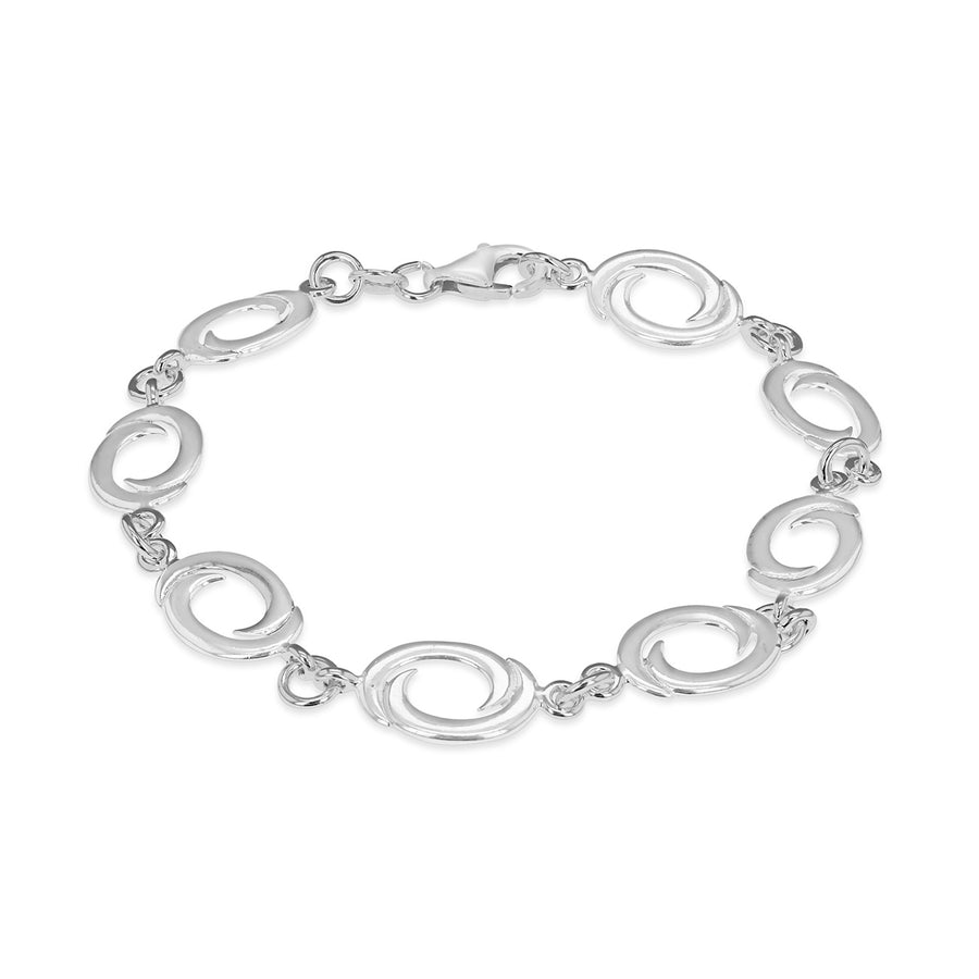 Silver Oval Swirl Bracelet