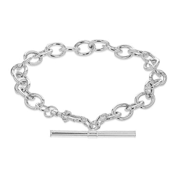 Sterling silver T-Bar Bracelet