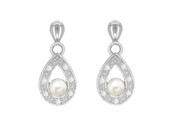 Silver Pearl Drop Earrings