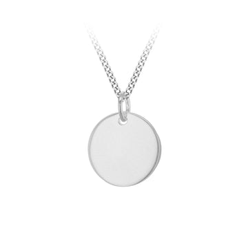 Sterling Silver Round Disc Necklace