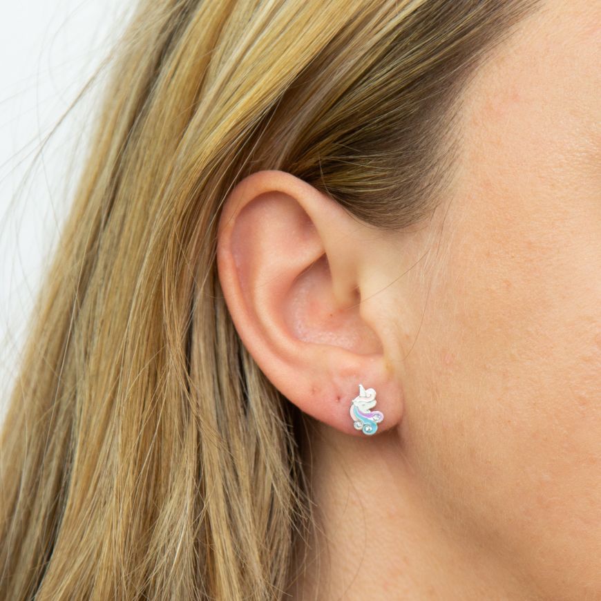 Sterling Silver Unicorn Earrings