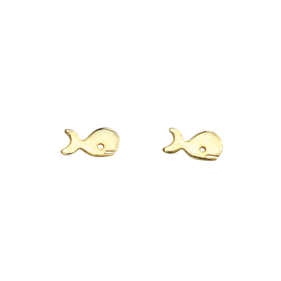 Sterling Silver Whale Earrings Gold