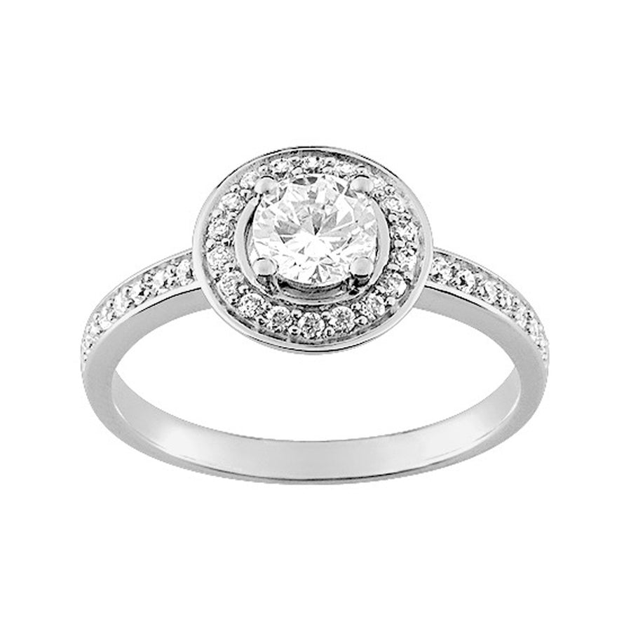 Silver CZ Halo Ring