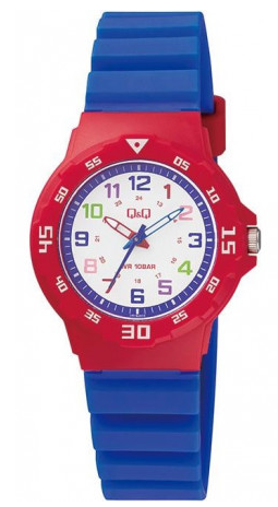 Q&Q Blue and Red Watch