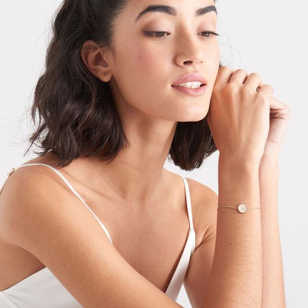 Ania Haie - Gold Mother Of Pearl Emblem Bracelet