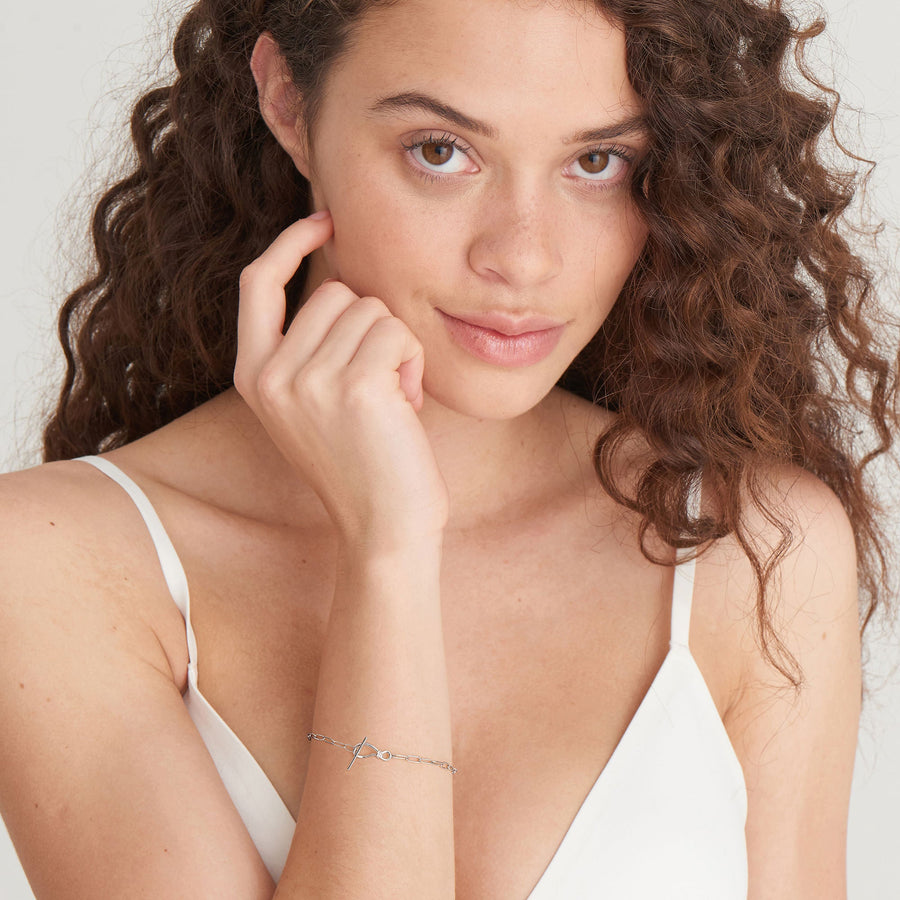 Ania Haie - Silver Knot T Bar Chain Bracelet