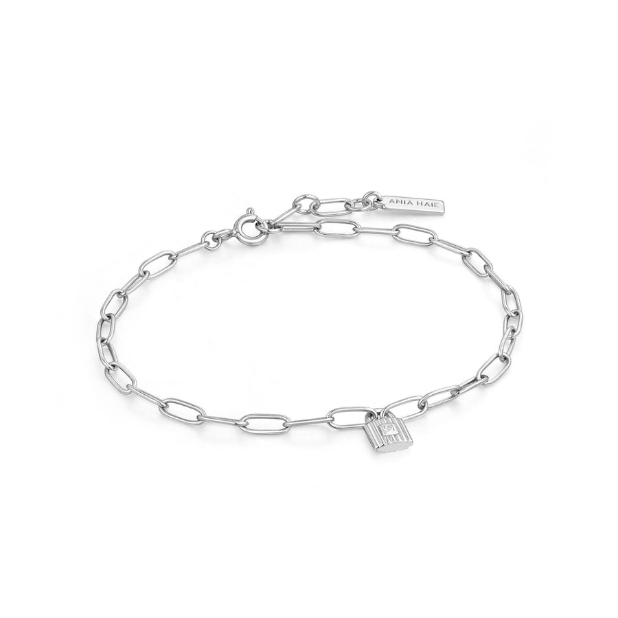Ania Haie - Silver Chunky Chain Padlock Bracelet