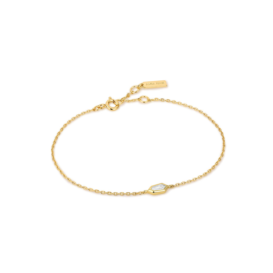 Ania Haie - Gold Sparkle Emblem Chain Bracelet