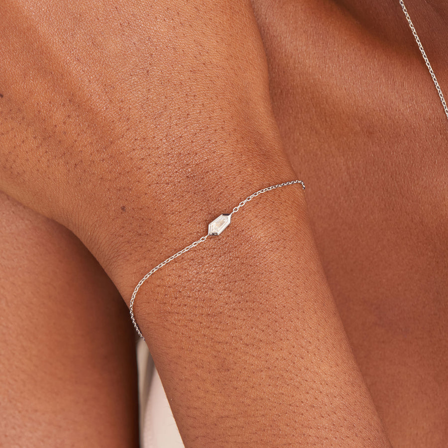 Ania Haie - Silver Sparkle Emblem Chain Bracelet
