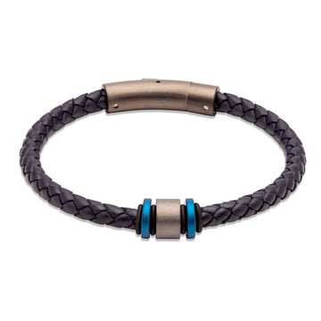 Unique & Co - Gents Navy Leather Bracelet