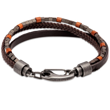 Unique & Co - Gents Dark Brown Leather Bracelet