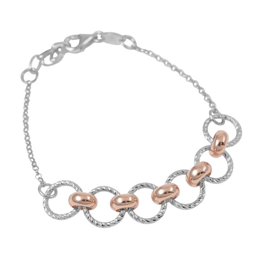 Fraboso - Rose Linked Circles Chain Bracelet
