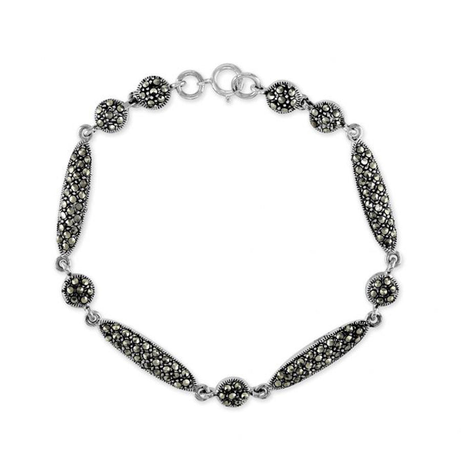Marcasite Oblong Link Bracelet