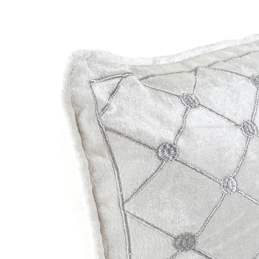 White & Grey Pattern Rectangular Cushion