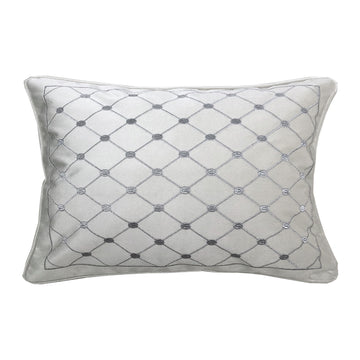 White & Grey Pattern Rectangular Cushion