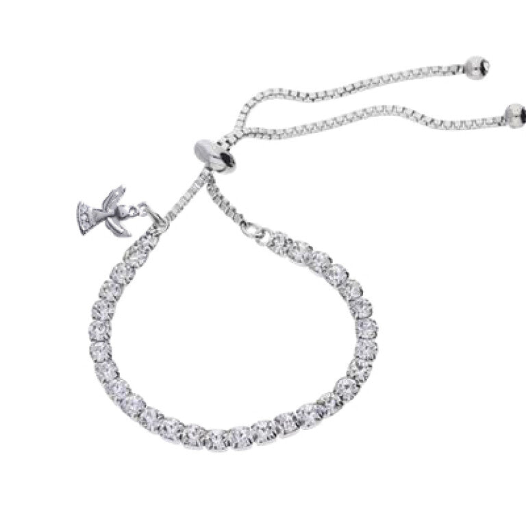Silver Angel Tennis Bracelet