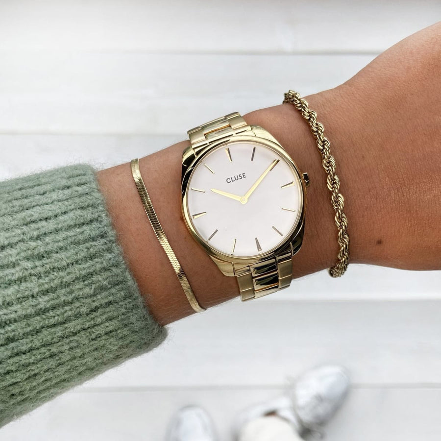 Cluse - Féroce Steel White, Gold Colour