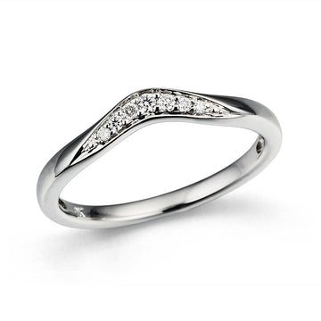 9ct White Gold Shaped Wedding Ring