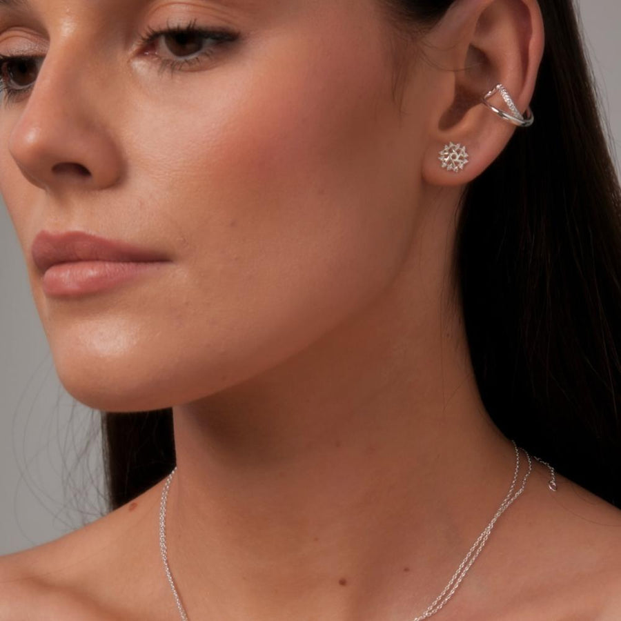Knight & Day - Snowflake Silver Earrings