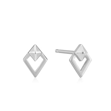 Ania Haie - Silver Spike Diamond Stud Earrings