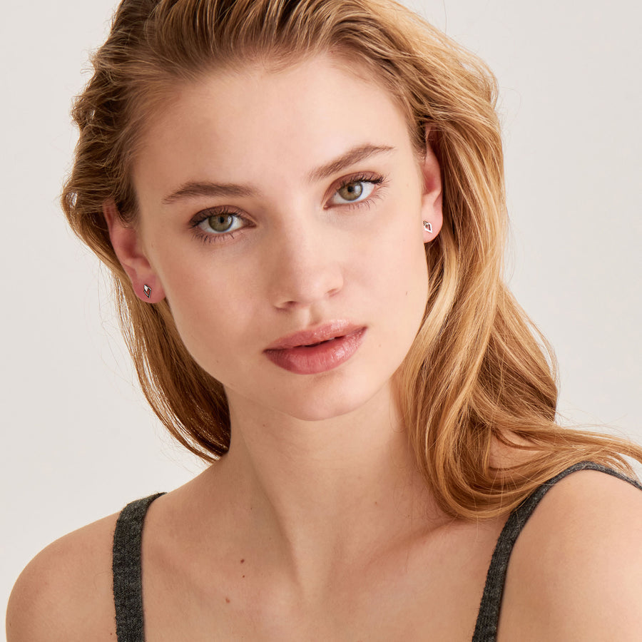 Ania Haie - Silver Spike Diamond Stud Earrings