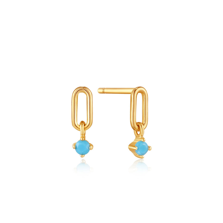 Ania Haie - Turquoise Gold Link Stud Earrings