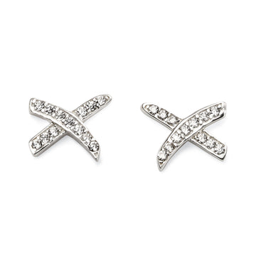 Silver CZ Kiss Earrings