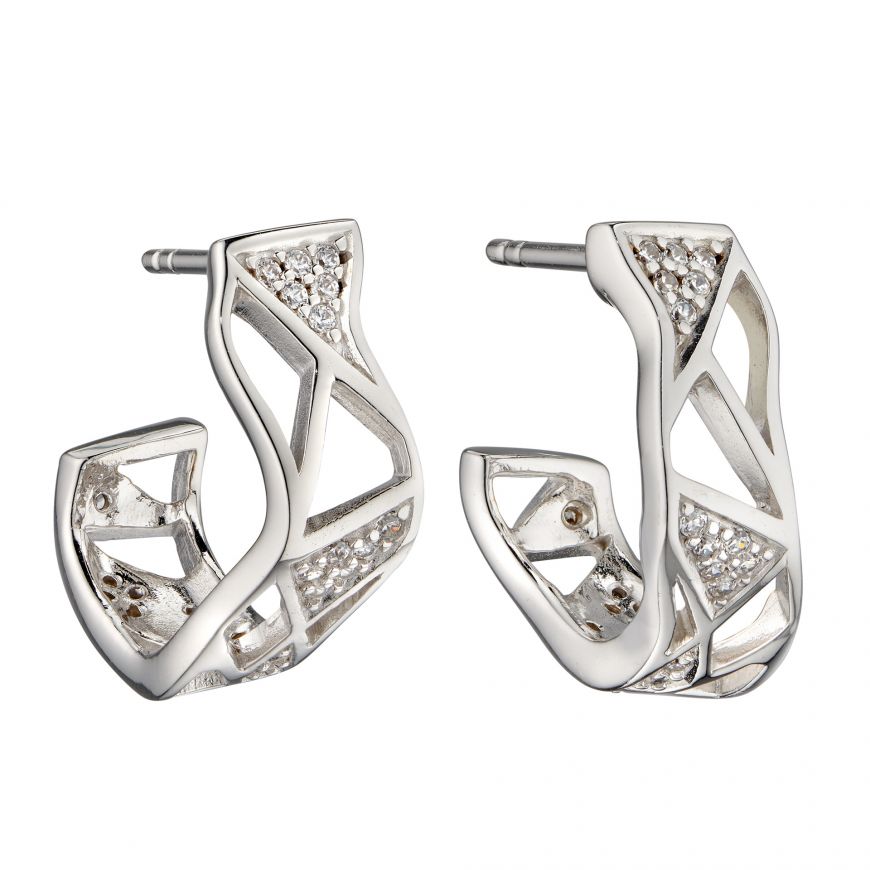 Fiorelli - Organic Open Cage CZ Hoop Earrings