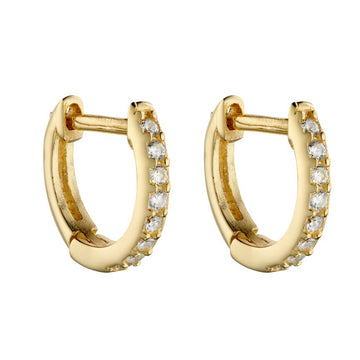 Silver Gold Plated Cz Hoop Earrings