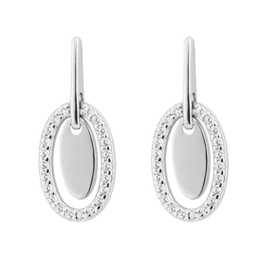 Fiorelli - Oval Floating Disc Earrings With CZ