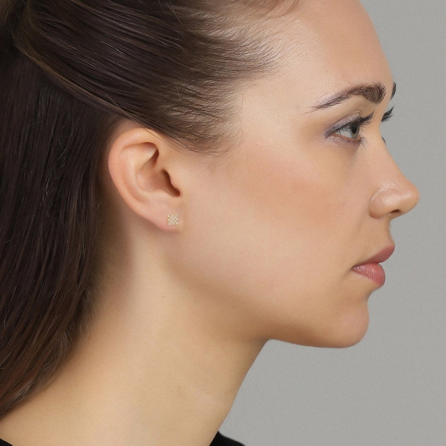 Amazing Jewelry - Yellow Gold Square Earrings